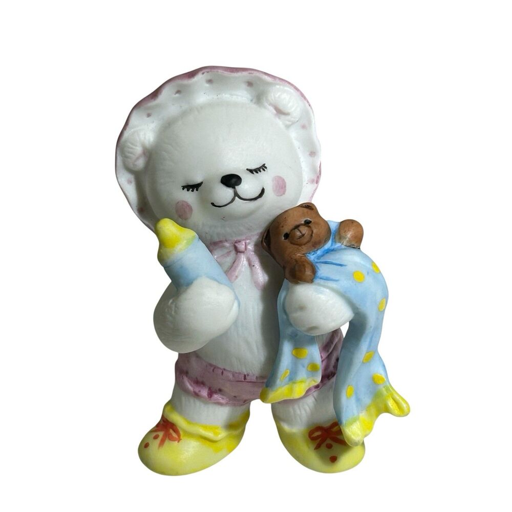 Vintage‎ Bronson Collectibles (BC) Baby Polar Bear w/Bottle, Teddy Bear, Blankie